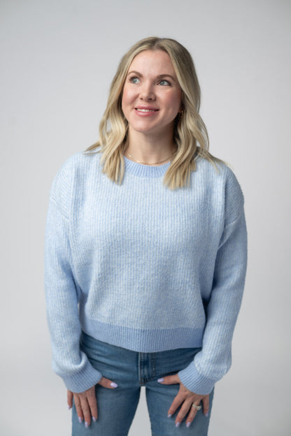 Michelle Mae Josie Cozy Crew Sweater - Sky Blue