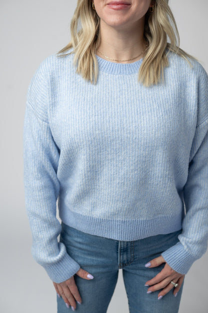 Michelle Mae Josie Cozy Crew Sweater - Sky Blue