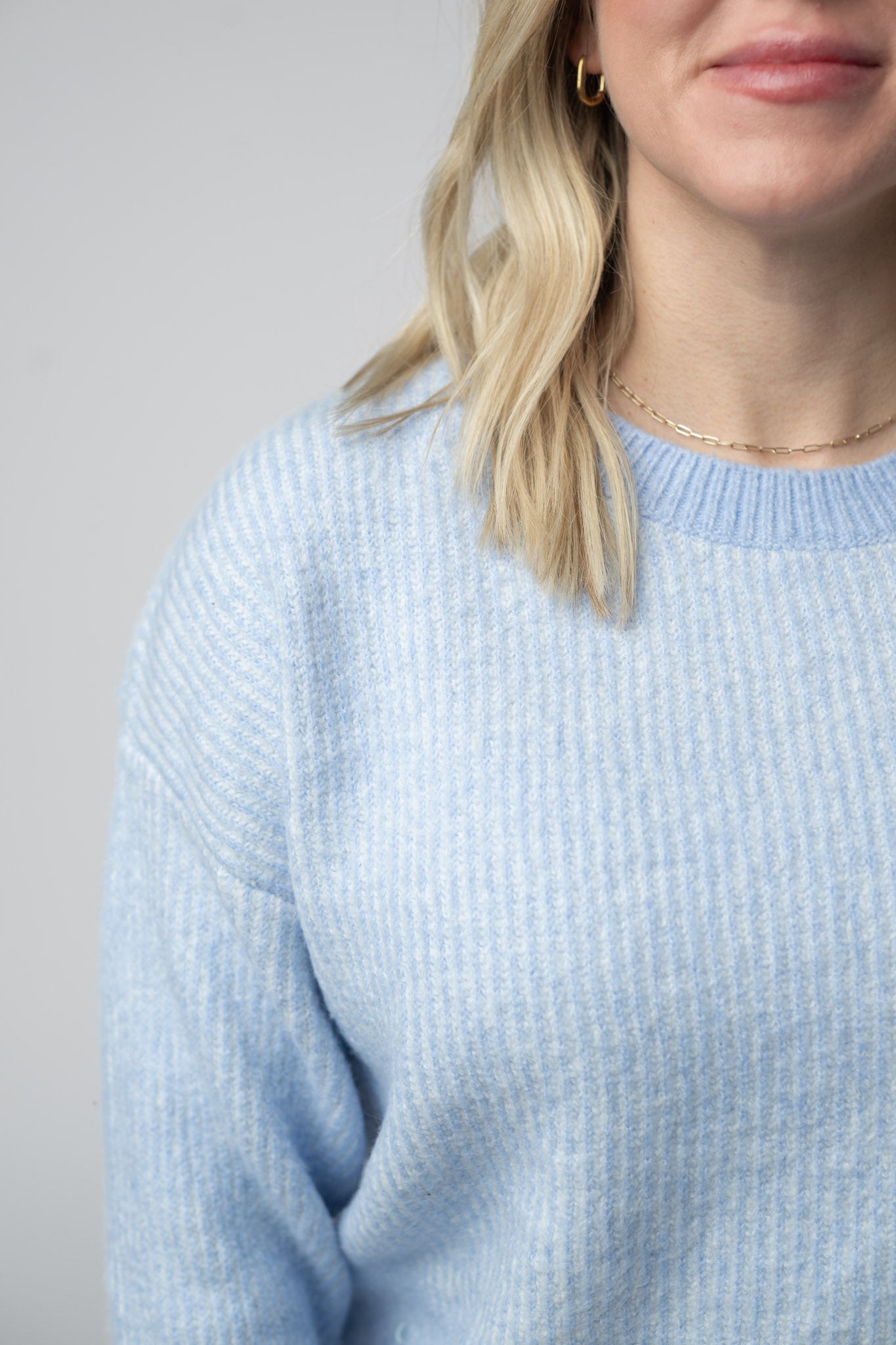 Michelle Mae Josie Cozy Crew Sweater - Sky Blue