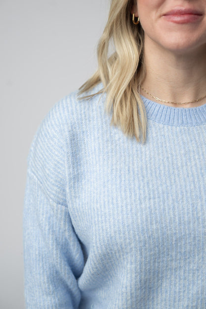 Michelle Mae Josie Cozy Crew Sweater - Sky Blue