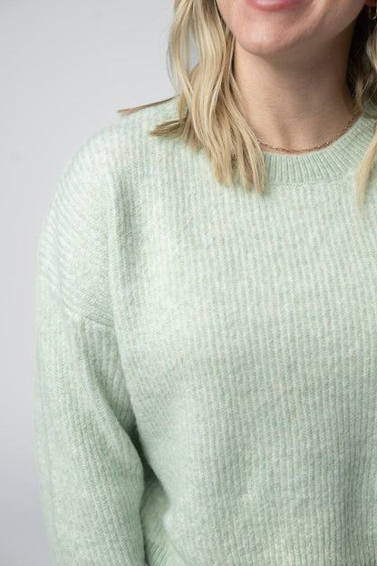 Michelle Mae Josie Cozy Crew Sweater - Light Green