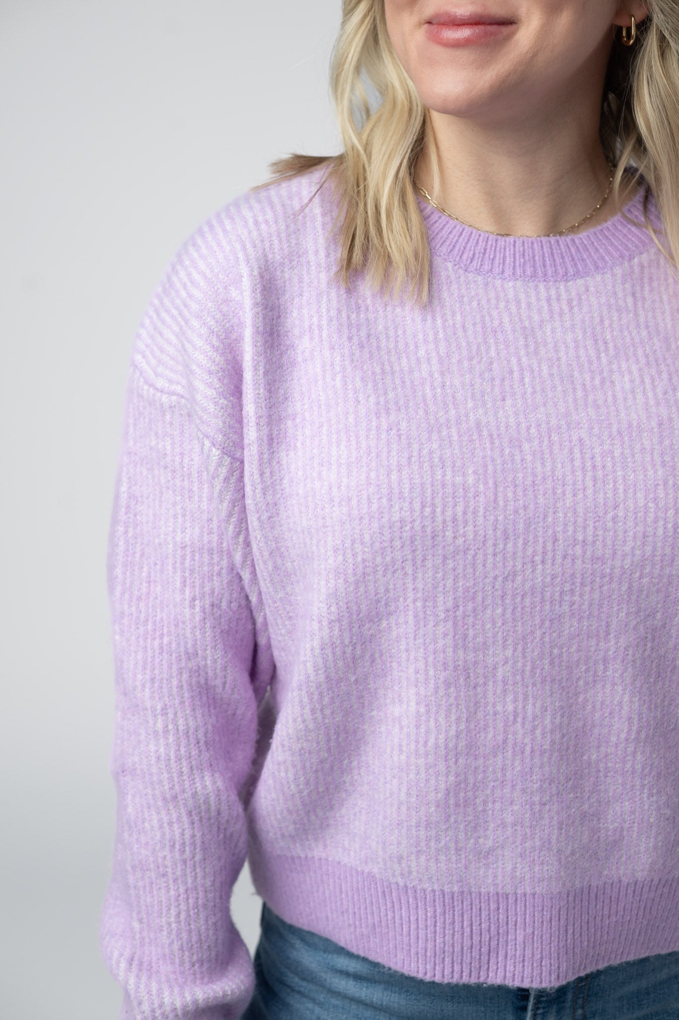 Michelle Mae Josie Cozy Crew Sweater - Lavender