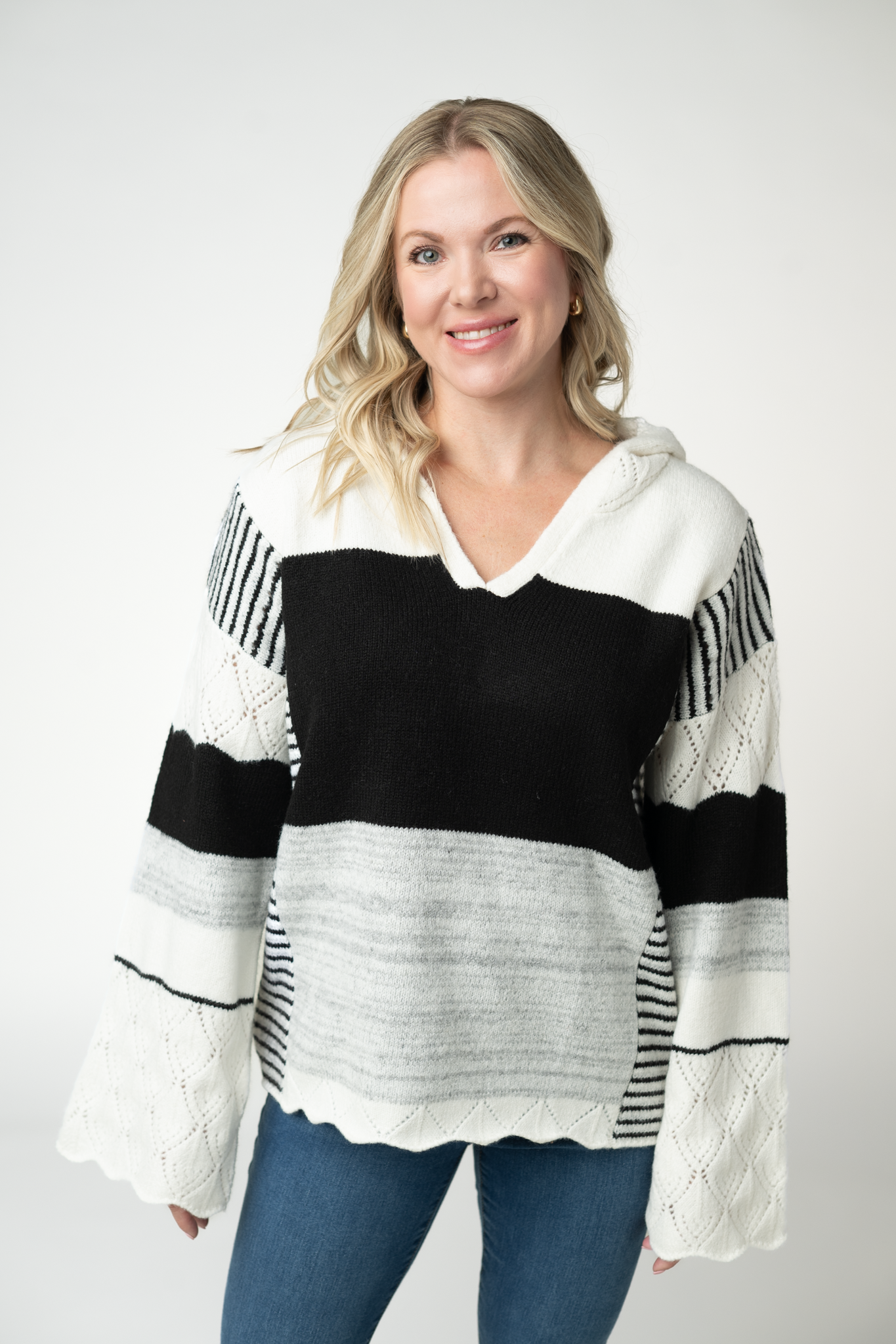 Michelle Mae Monochrome Colorblock Hoodie