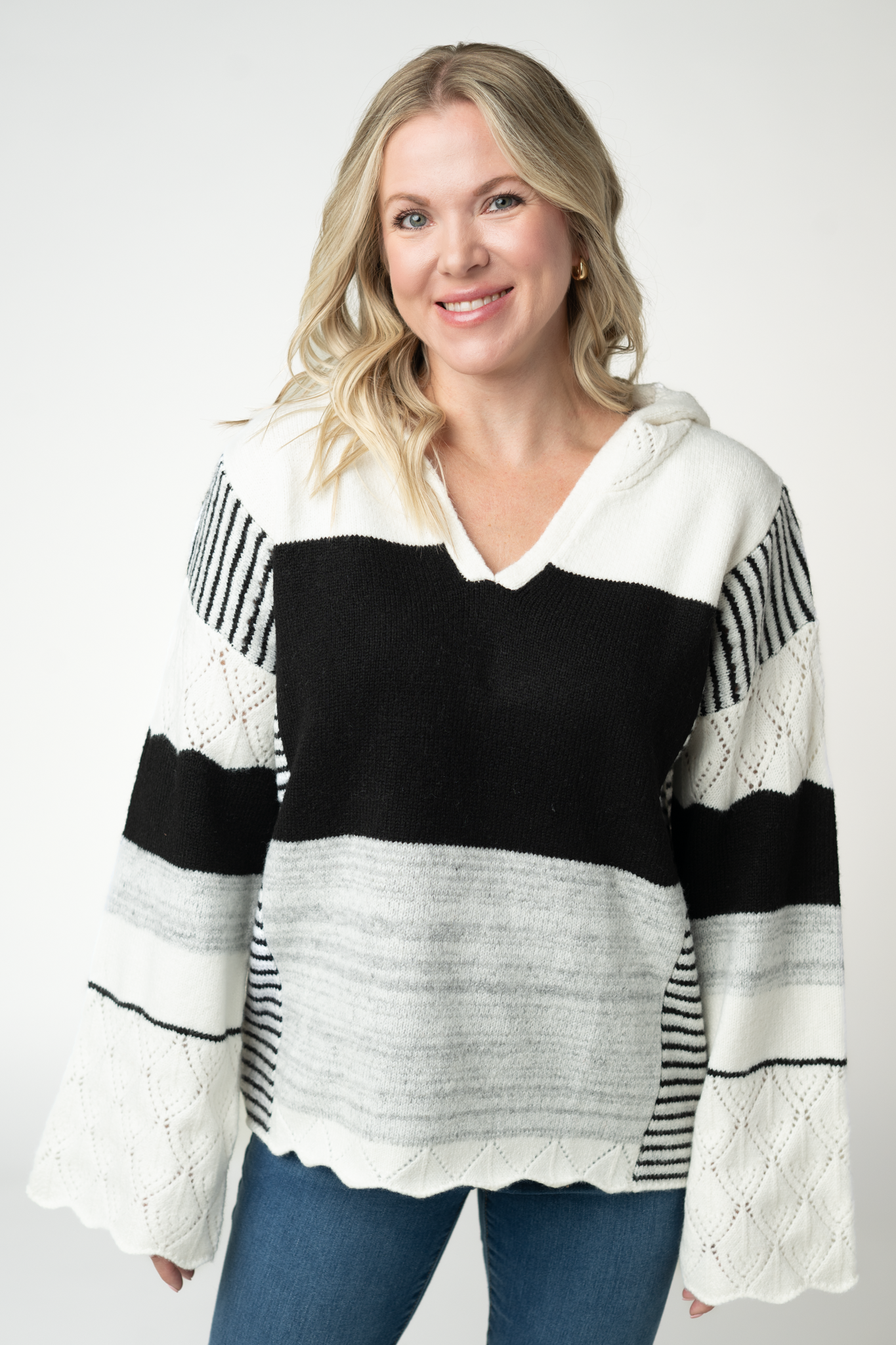 Michelle Mae Monochrome Colorblock Hoodie