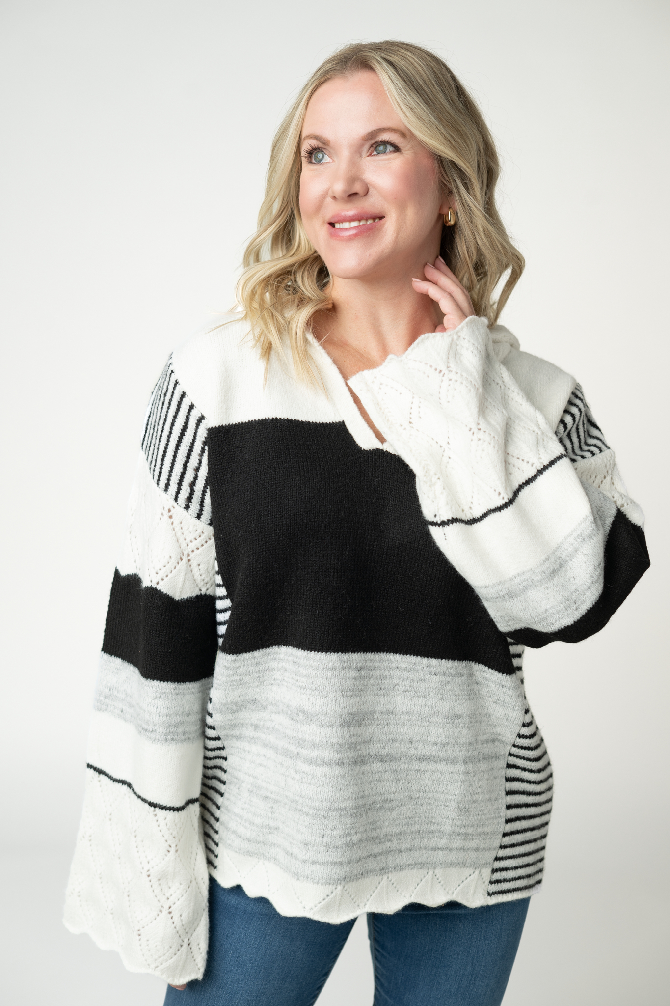 Michelle Mae Monochrome Colorblock Hoodie