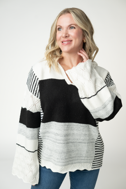 Michelle Mae Monochrome Colorblock Hoodie