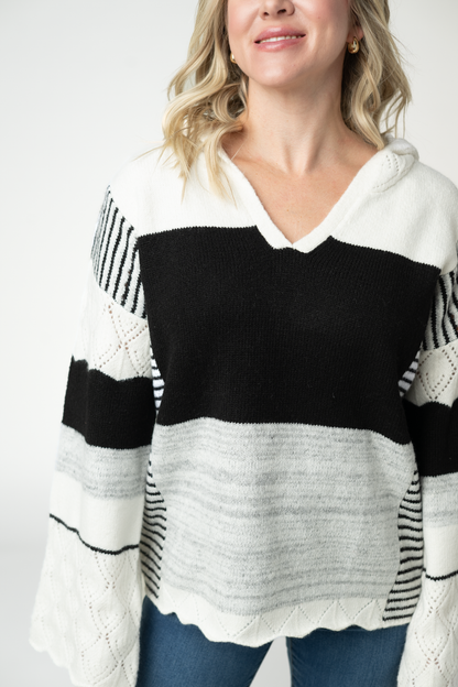 Michelle Mae Monochrome Colorblock Hoodie