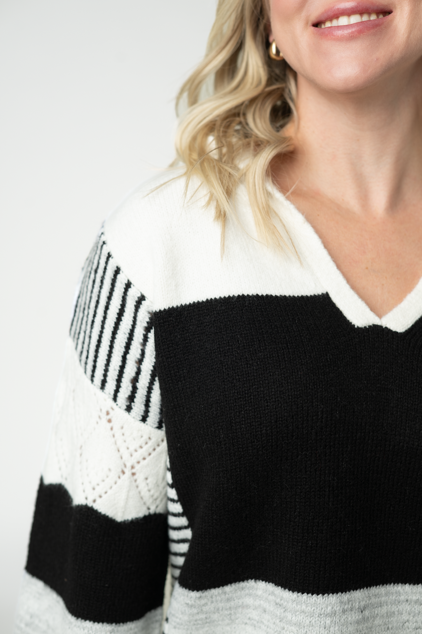 Michelle Mae Monochrome Colorblock Hoodie