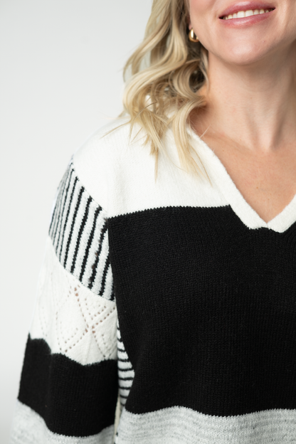 Michelle Mae Monochrome Colorblock Hoodie