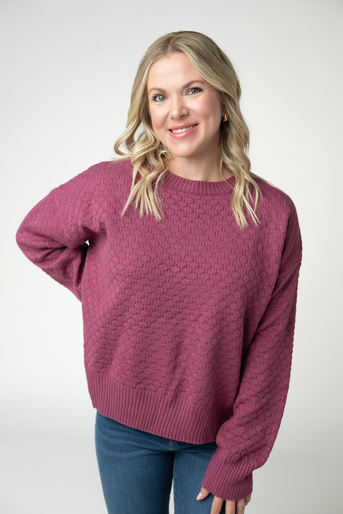 Michelle Mae Gianna Pullover Sweater - Raspberry