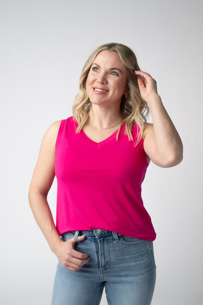 Michelle Mae Noelle Tank - Hot Pink