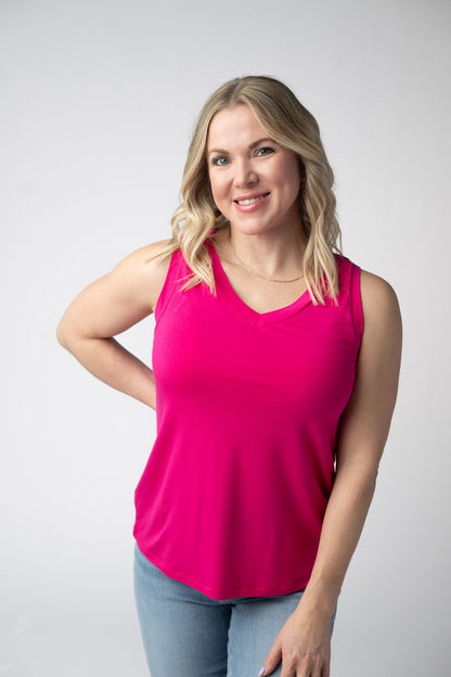 Michelle Mae Noelle Tank - Hot Pink