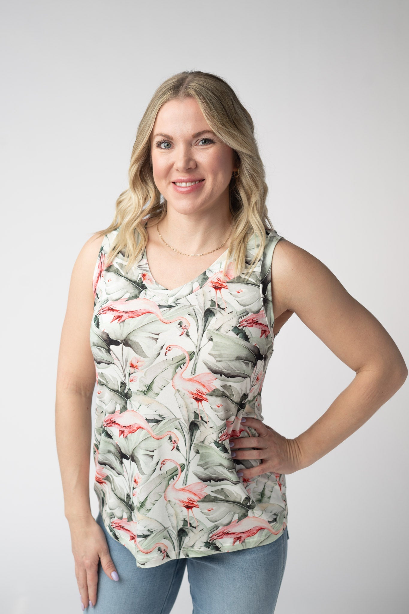 Michelle Mae Noelle Tank - Flamingos