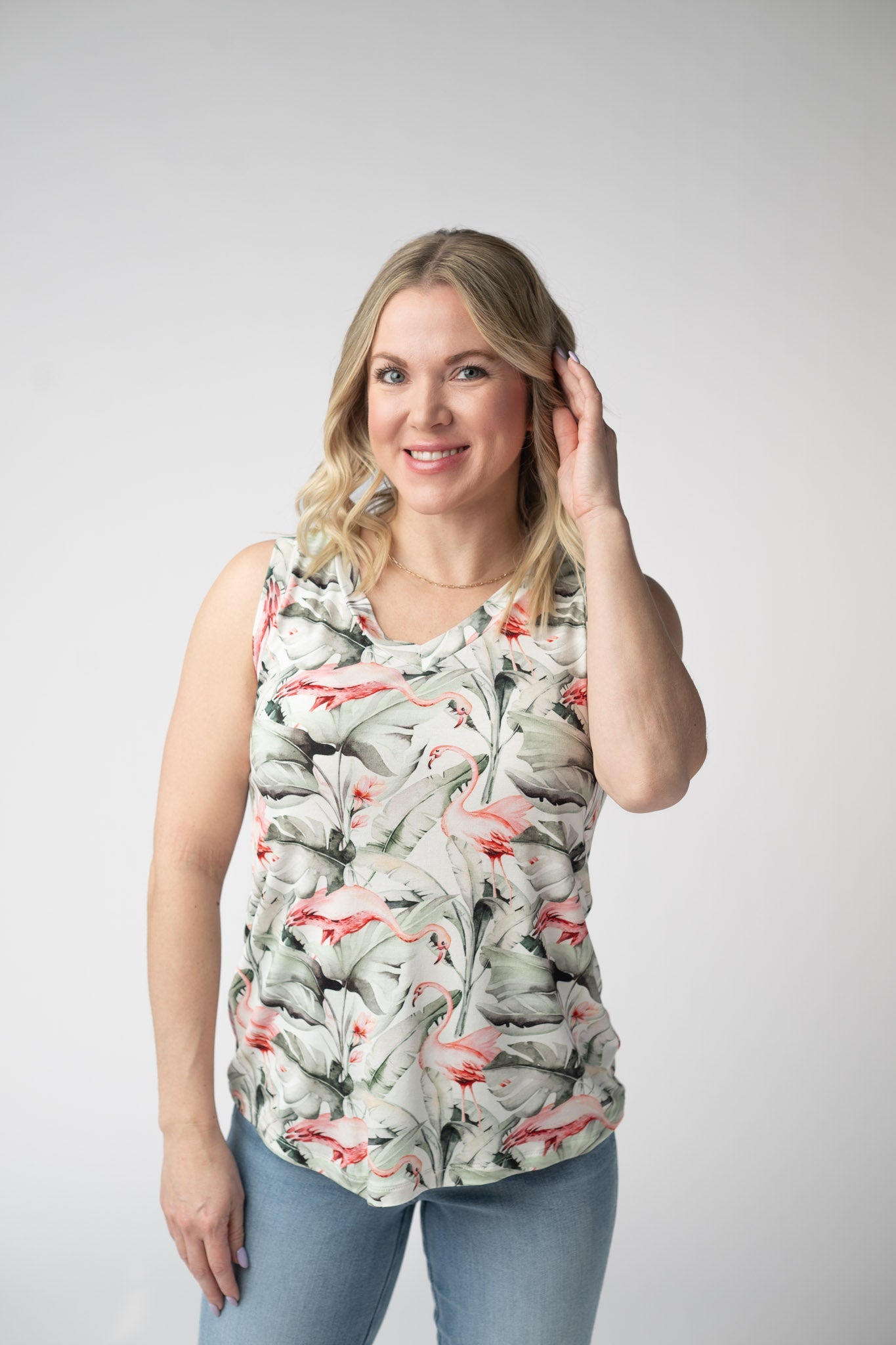 Michelle Mae Noelle Tank - Flamingos