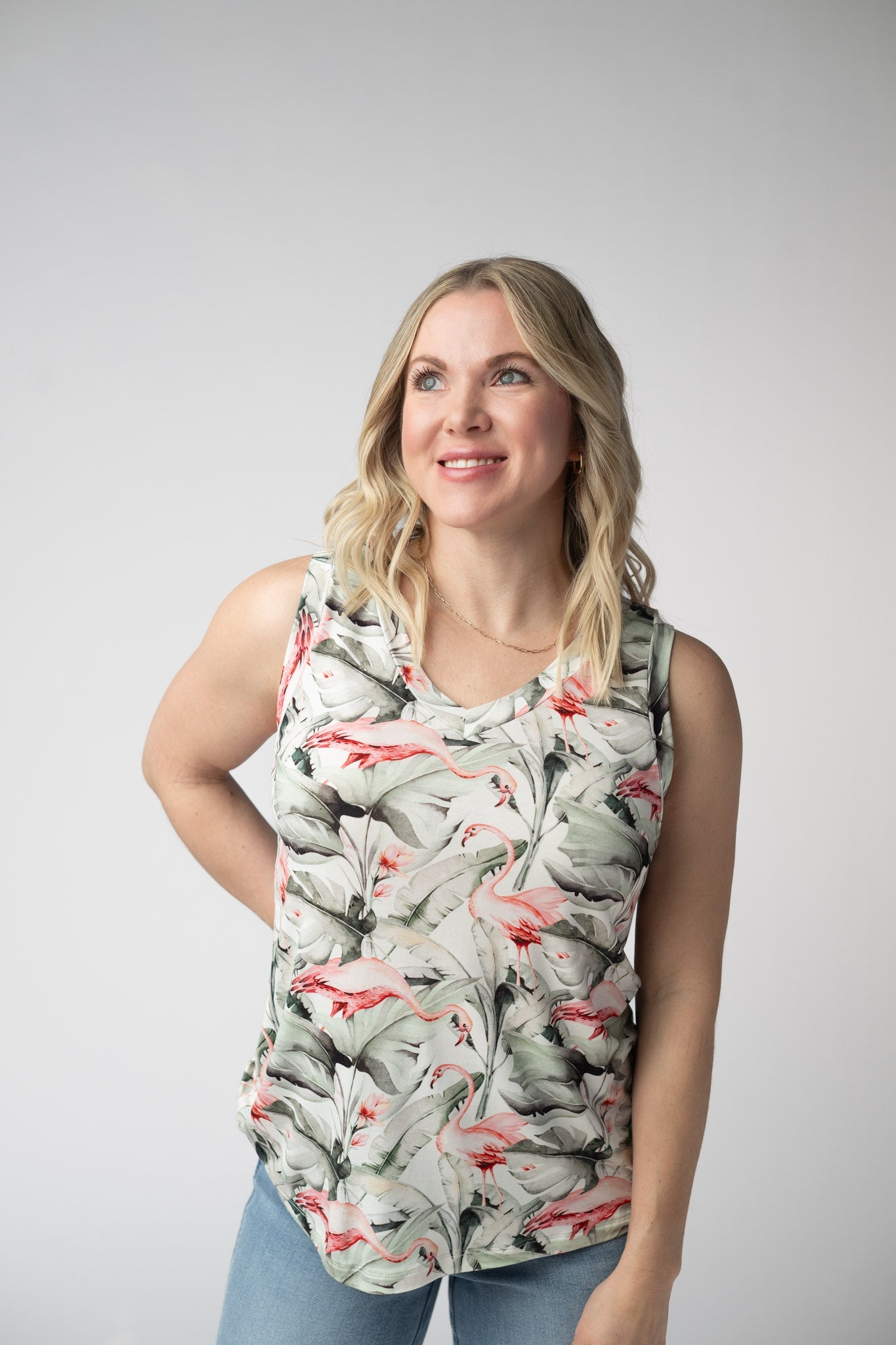 Michelle Mae Noelle Tank - Flamingos