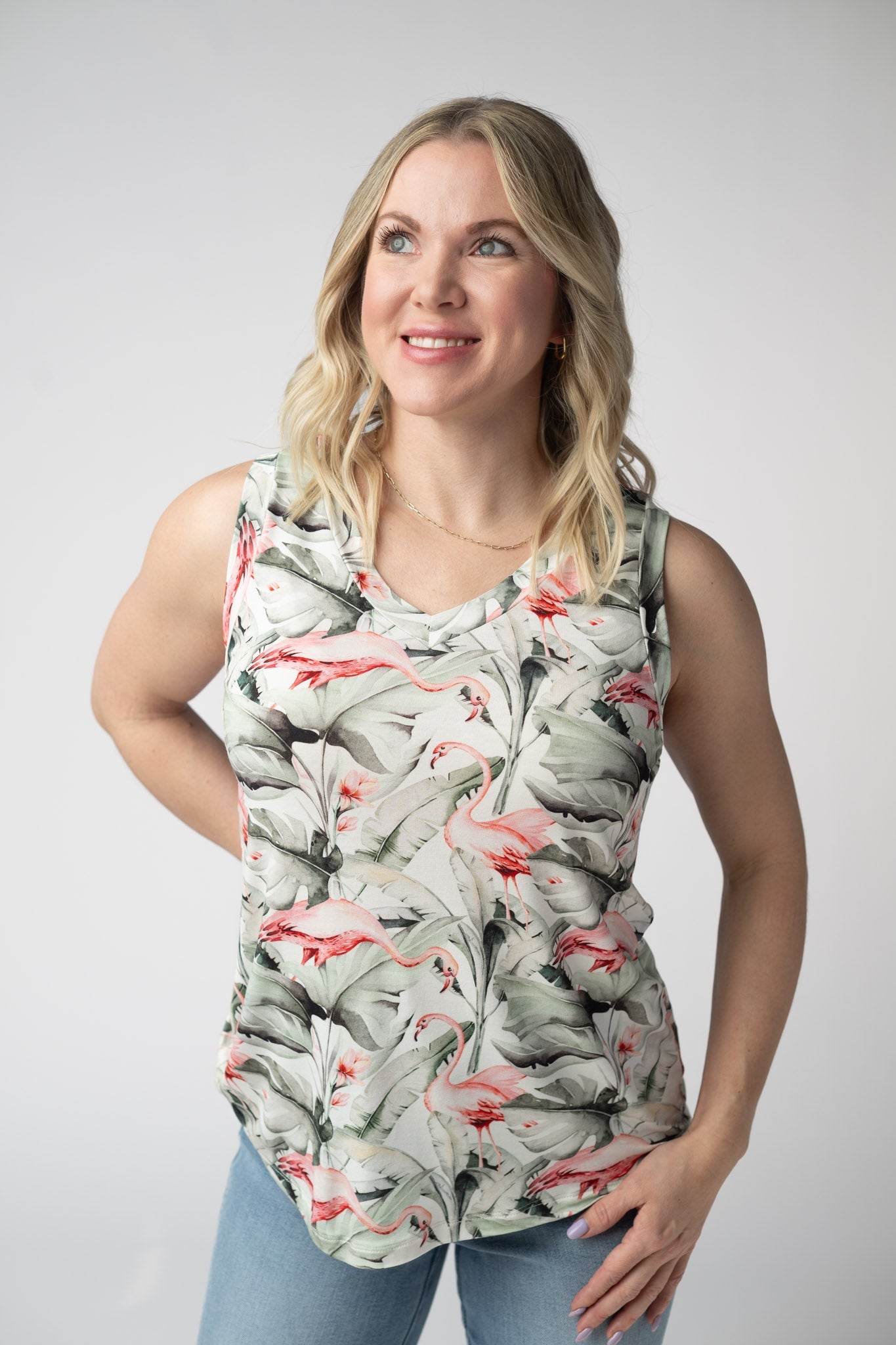 Michelle Mae Noelle Tank - Flamingos