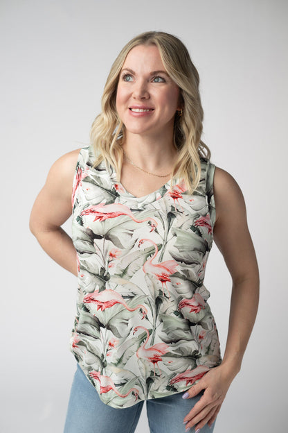 Michelle Mae Noelle Tank - Flamingos