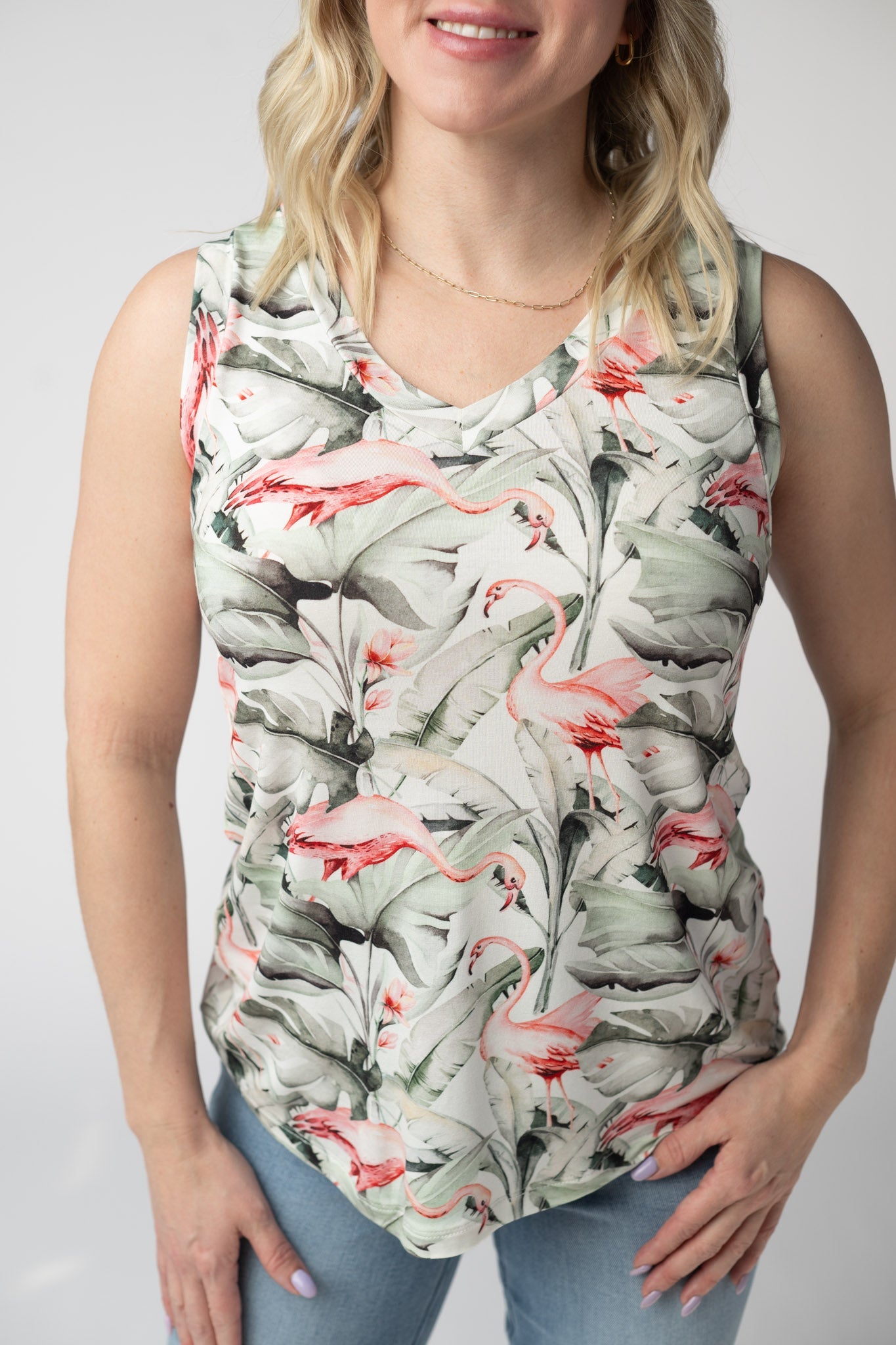 Michelle Mae Noelle Tank - Flamingos