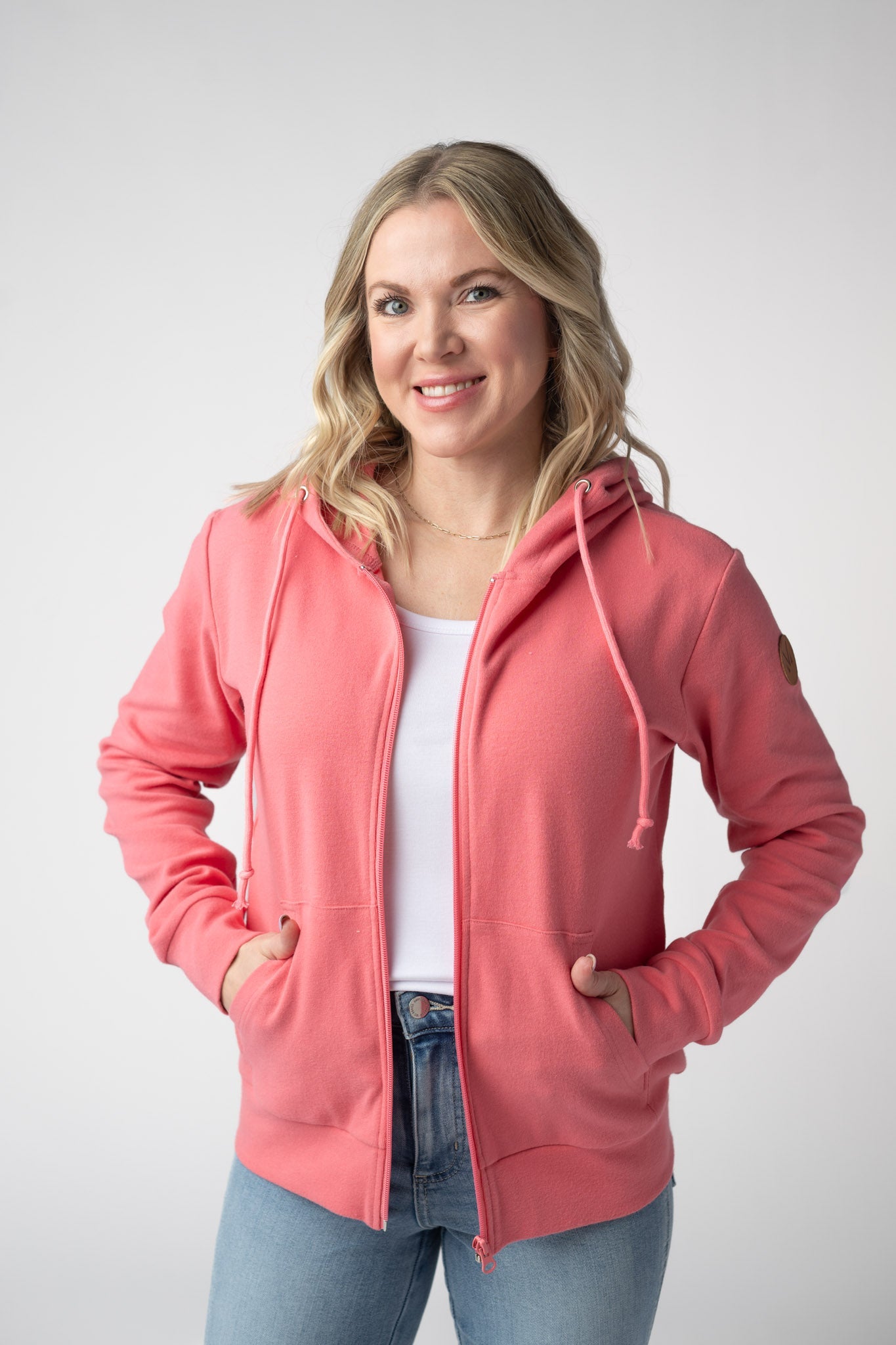 Michelle Mae Fullzip Hoodie - Sunkissed Coral
