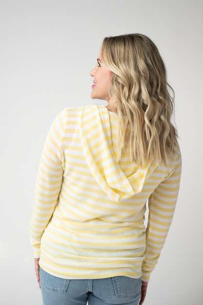 Michelle Mae Amelia Striped Hoodie - Lemon