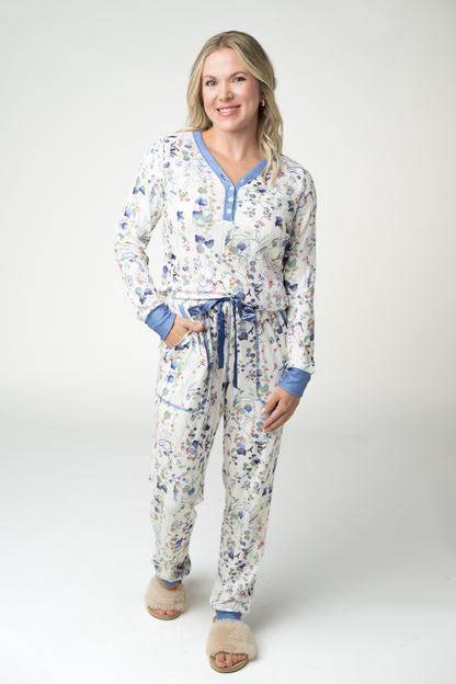 Michelle Mae Cozy Pajama Set - Olive Meadow
