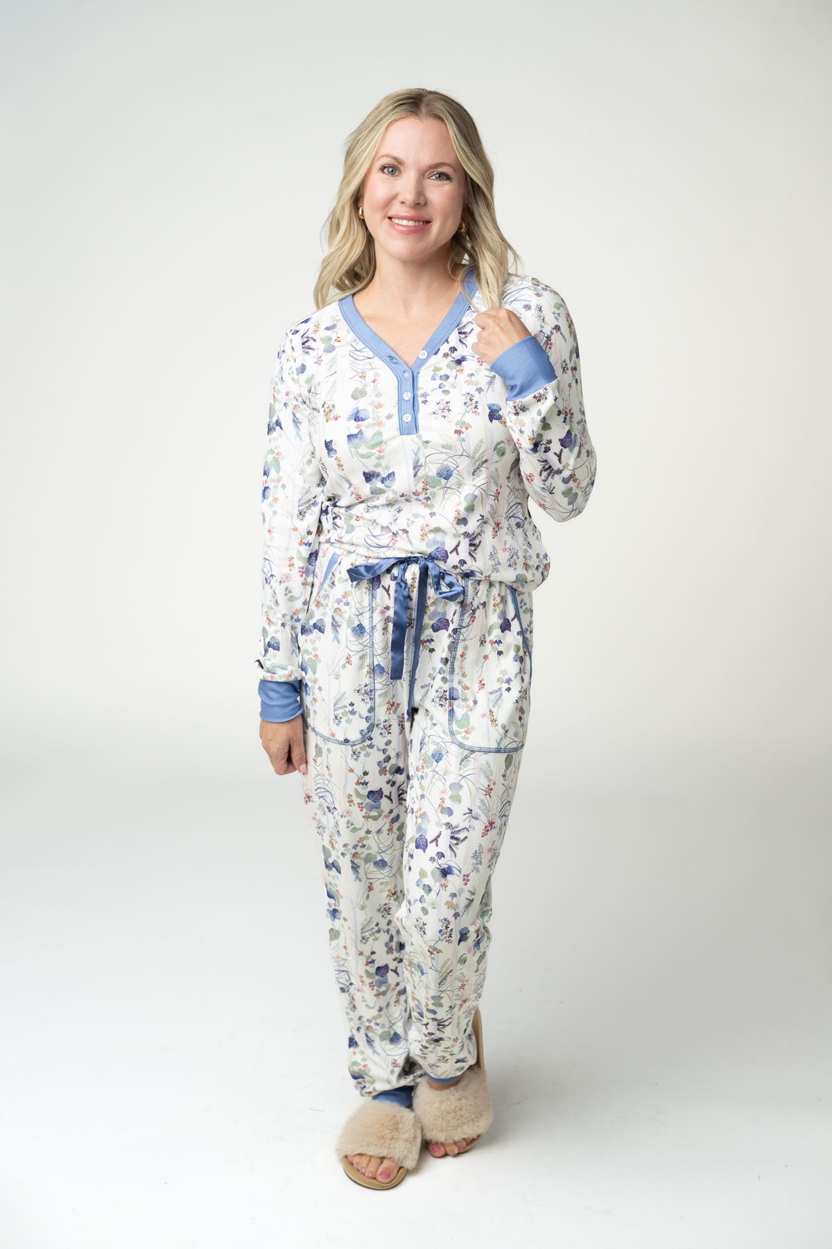 Michelle Mae Cozy Pajama Set - Olive Meadow