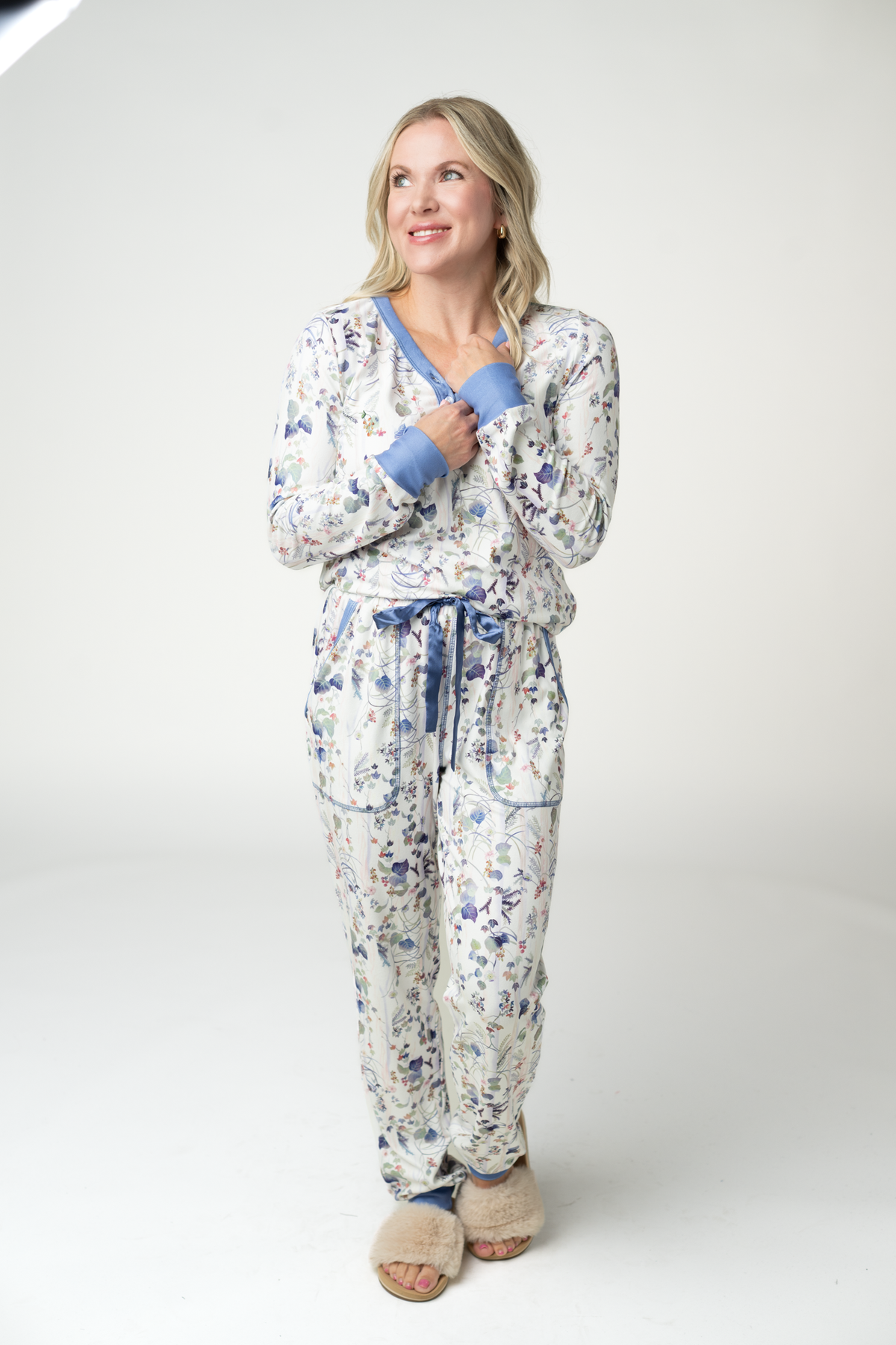 Michelle Mae Cozy Pajama Set - Olive Meadow