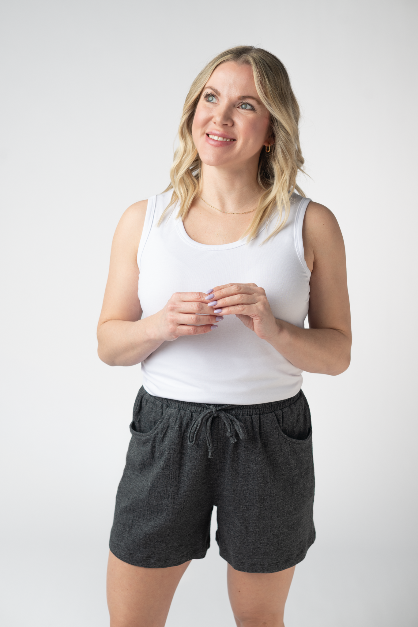 Michelle Mae Candice Crinkle Shorts - Charcoal
