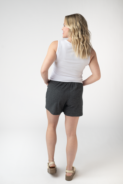 Michelle Mae Candice Crinkle Shorts - Charcoal