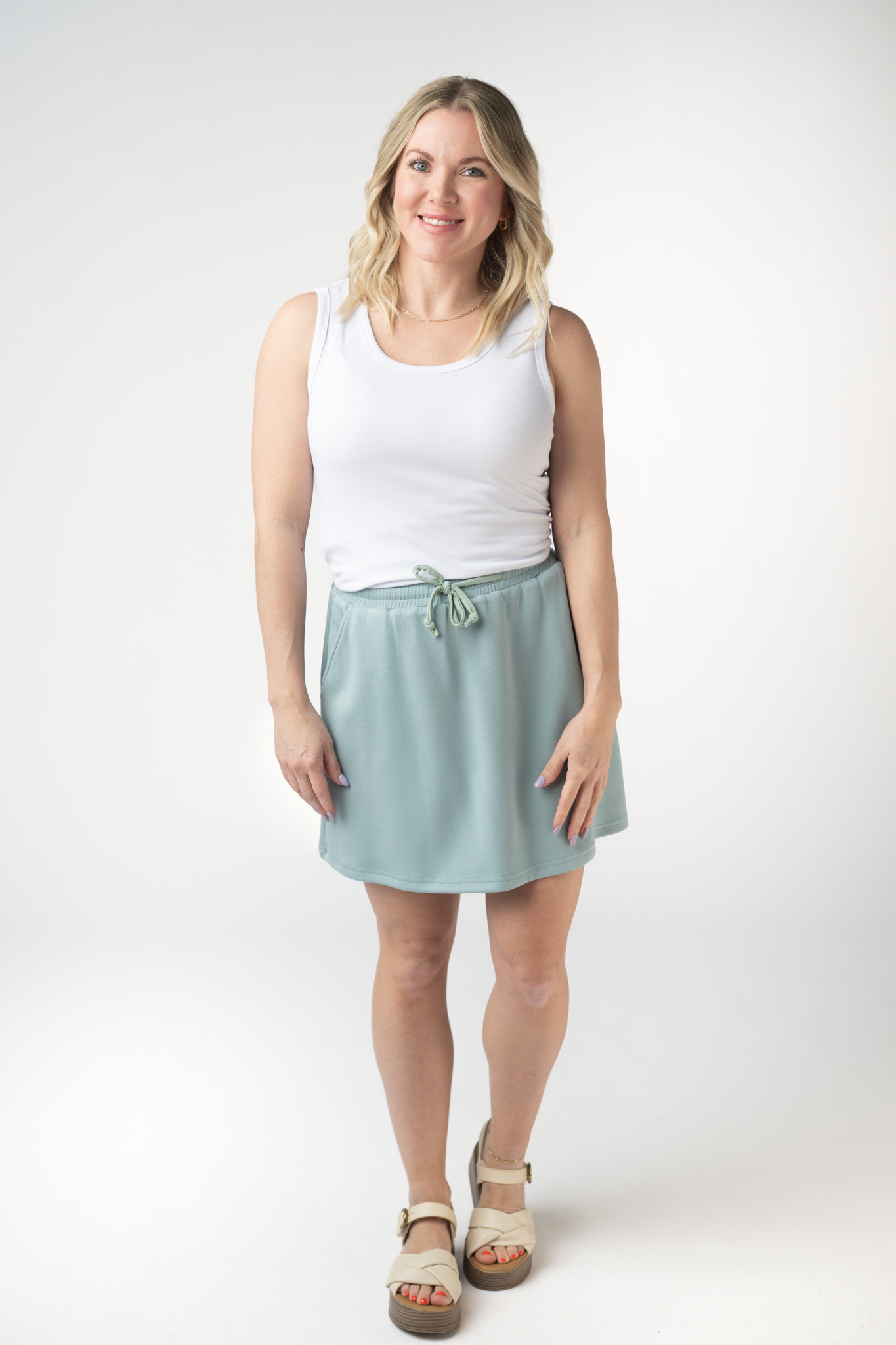 Michelle Mae Serena Luxe Skort - Ocean Blue