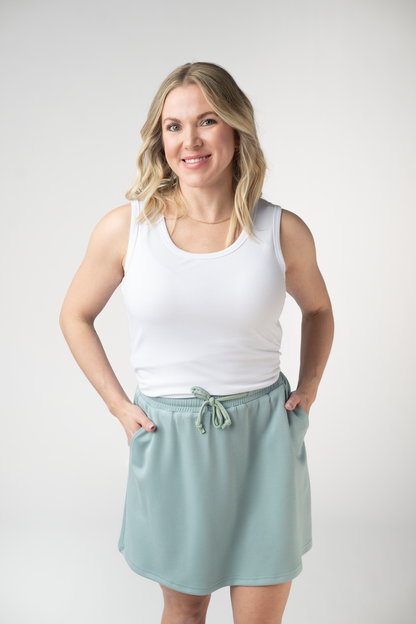 Michelle Mae Serena Luxe Skort - Ocean Blue