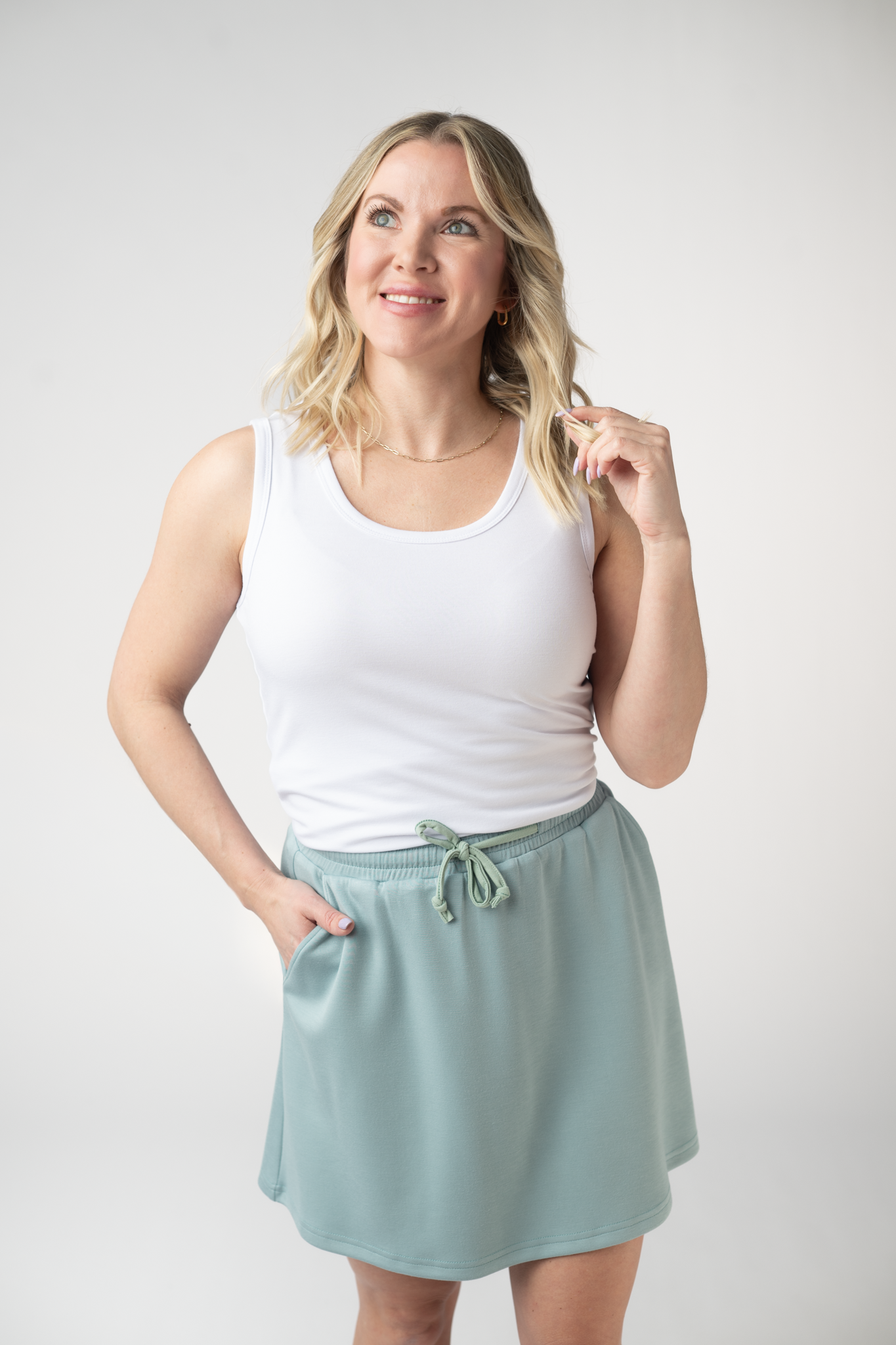Michelle Mae Serena Luxe Skort - Ocean Blue