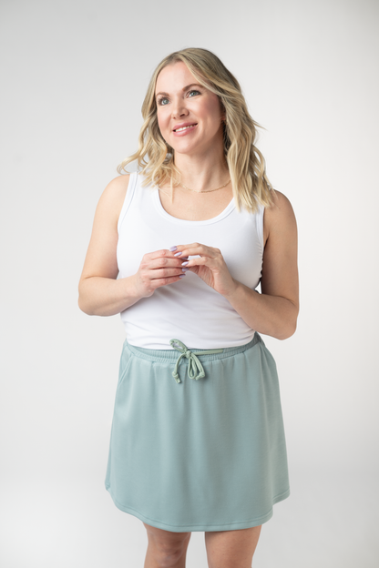 Michelle Mae Serena Luxe Skort - Ocean Blue