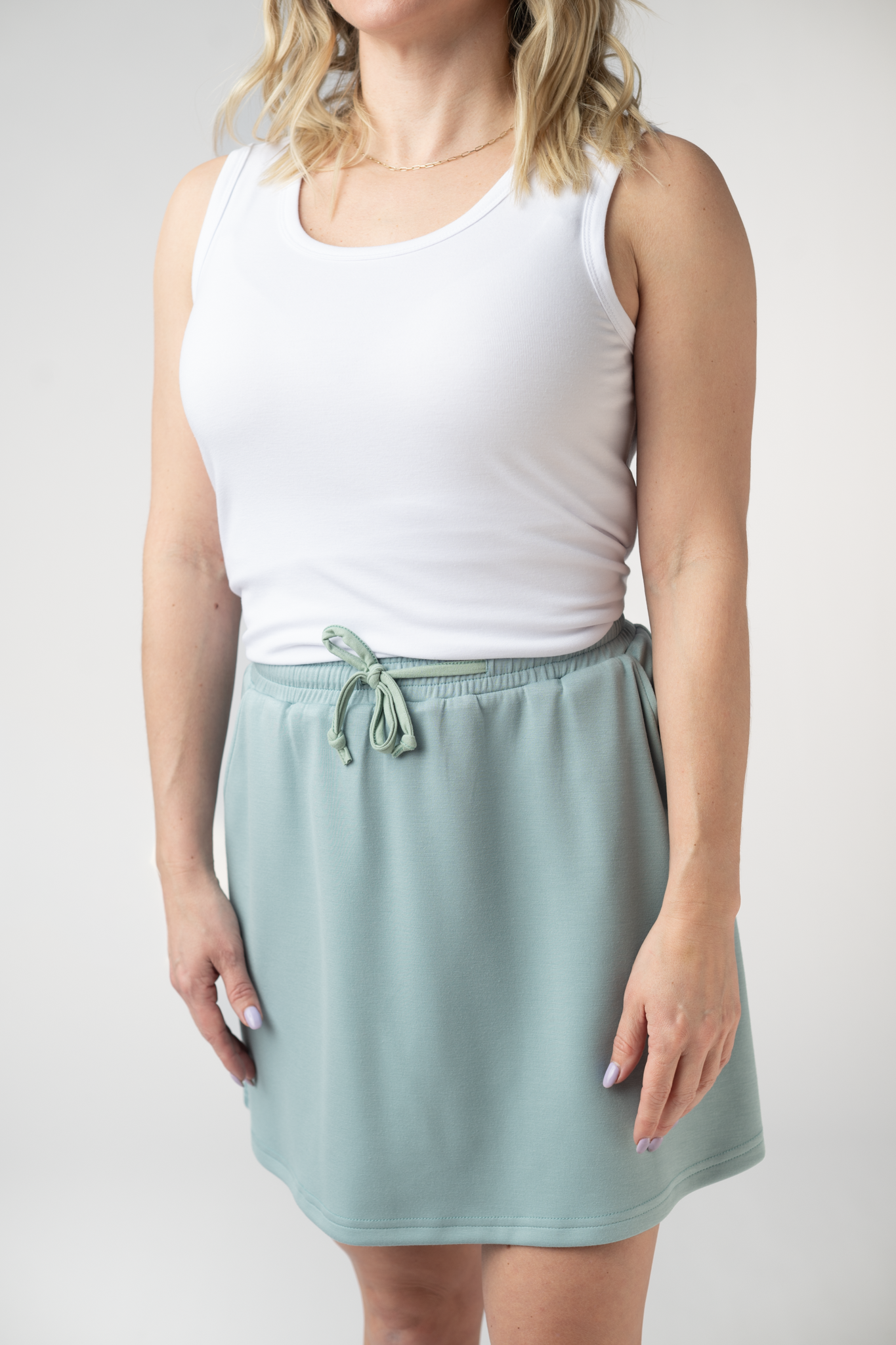 Michelle Mae Serena Luxe Skort - Ocean Blue
