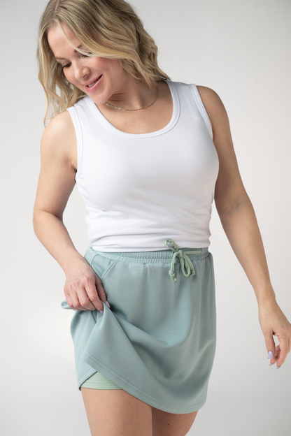 Michelle Mae Serena Luxe Skort - Ocean Blue