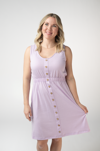 Michelle Mae Beverly Button Dress - Lavender