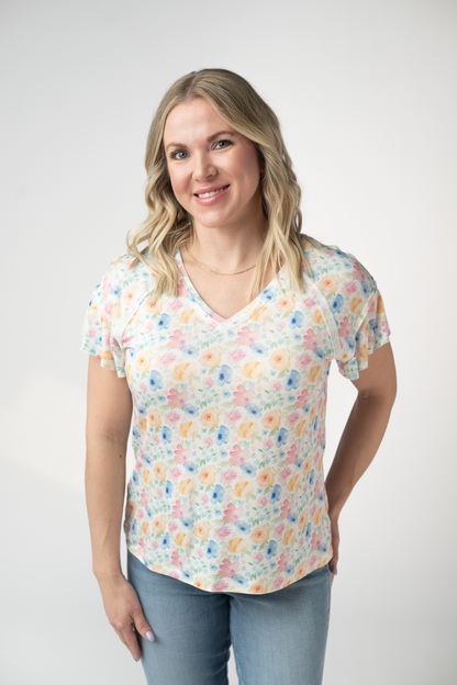 Michelle Mae Raelynn V-Neck Top - Petal Gardens