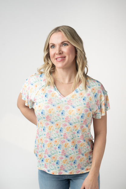 Michelle Mae Raelynn V-Neck Top - Petal Gardens