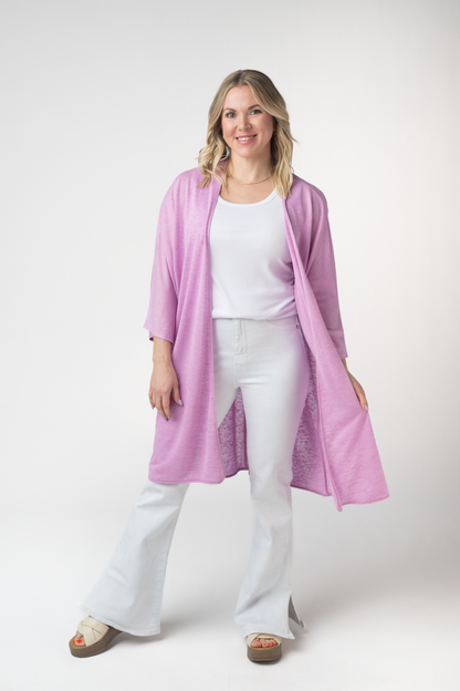 Michelle Mae Ellie Cover-Up Kimono - Lilac