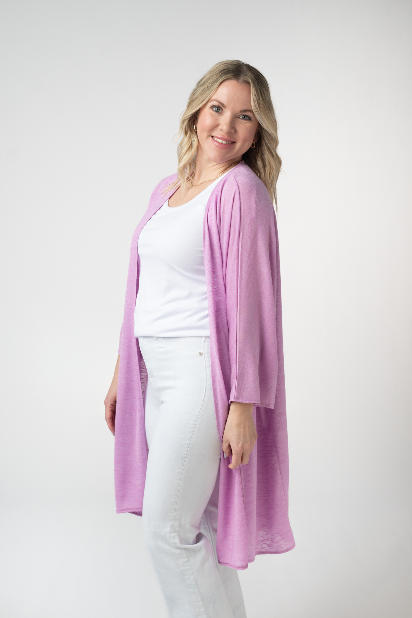 Michelle Mae Ellie Cover-Up Kimono - Lilac