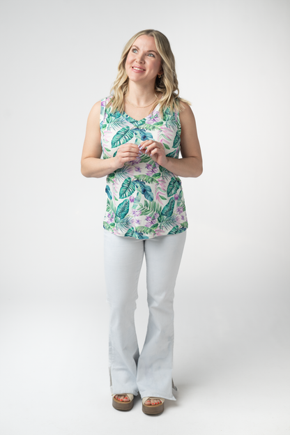 Michelle Mae Noelle Tank - Tropical Leaf
