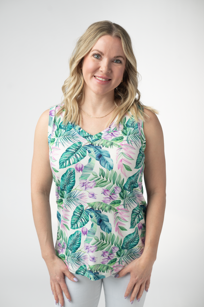 Michelle Mae Noelle Tank - Tropical Leaf