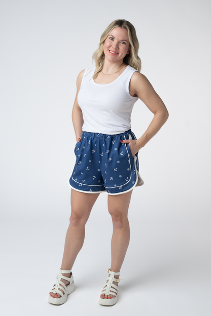 Michelle Mae Dolphin Shorts - Nautical Navy