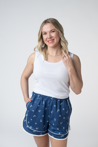 Michelle Mae Dolphin Shorts - Nautical Navy