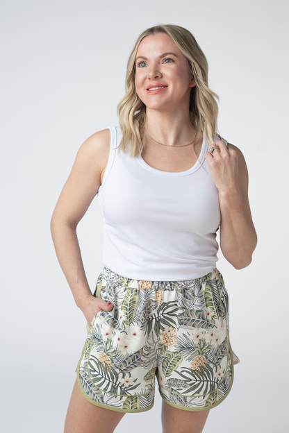 Michelle Mae Dolphin Shorts - Pineapple Leaf