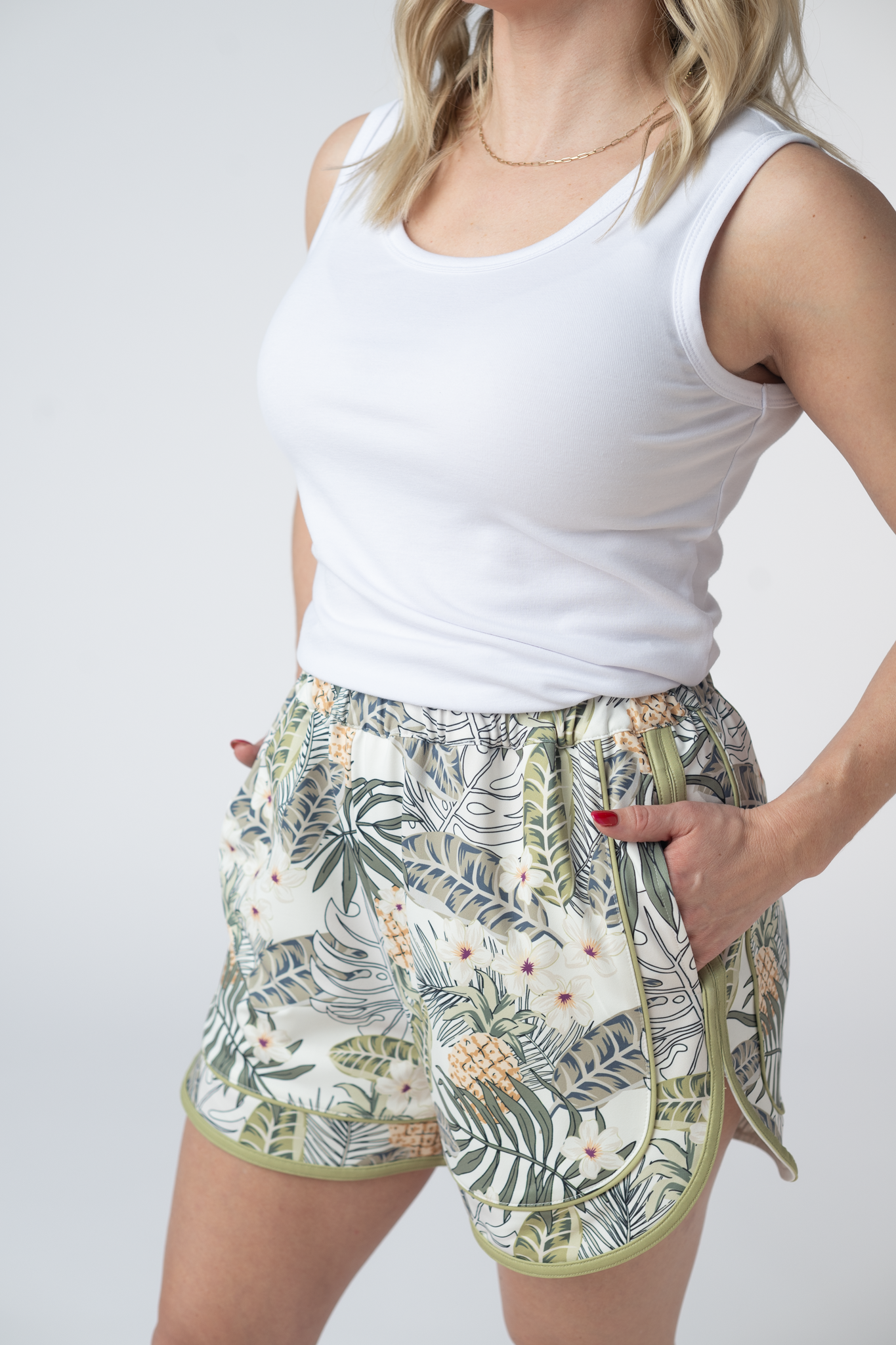 Michelle Mae Dolphin Shorts - Pineapple Leaf