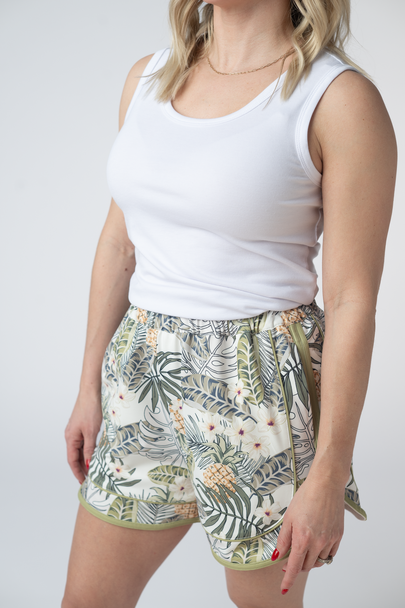 Michelle Mae Dolphin Shorts - Pineapple Leaf