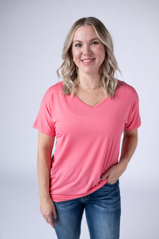 Michelle Mae Chloe Cozy Tee - Sun Kissed Coral