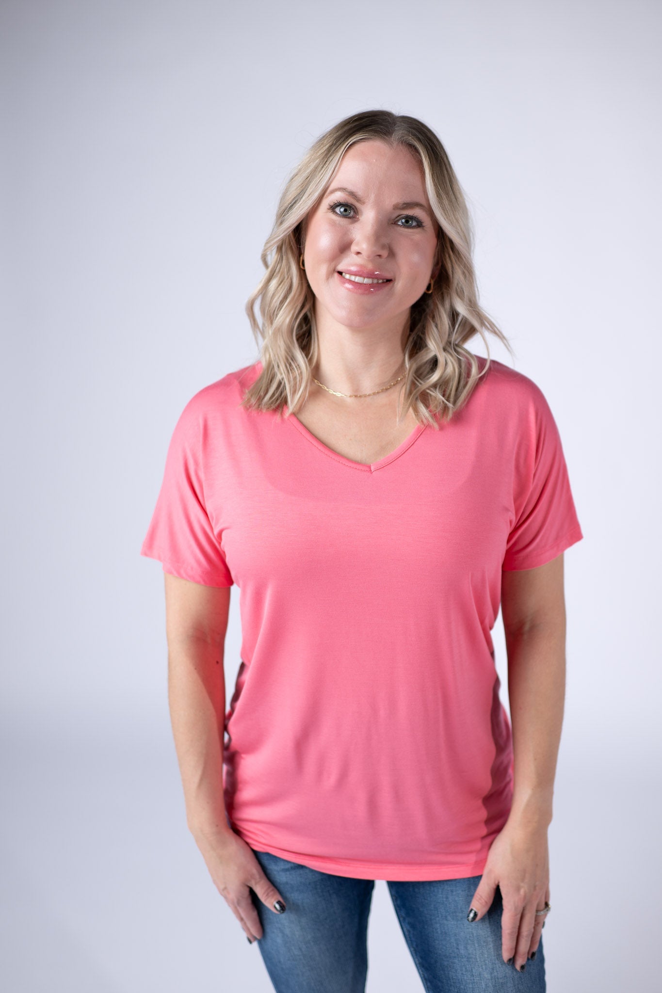 Michelle Mae Chloe Cozy Tee - Sun Kissed Coral