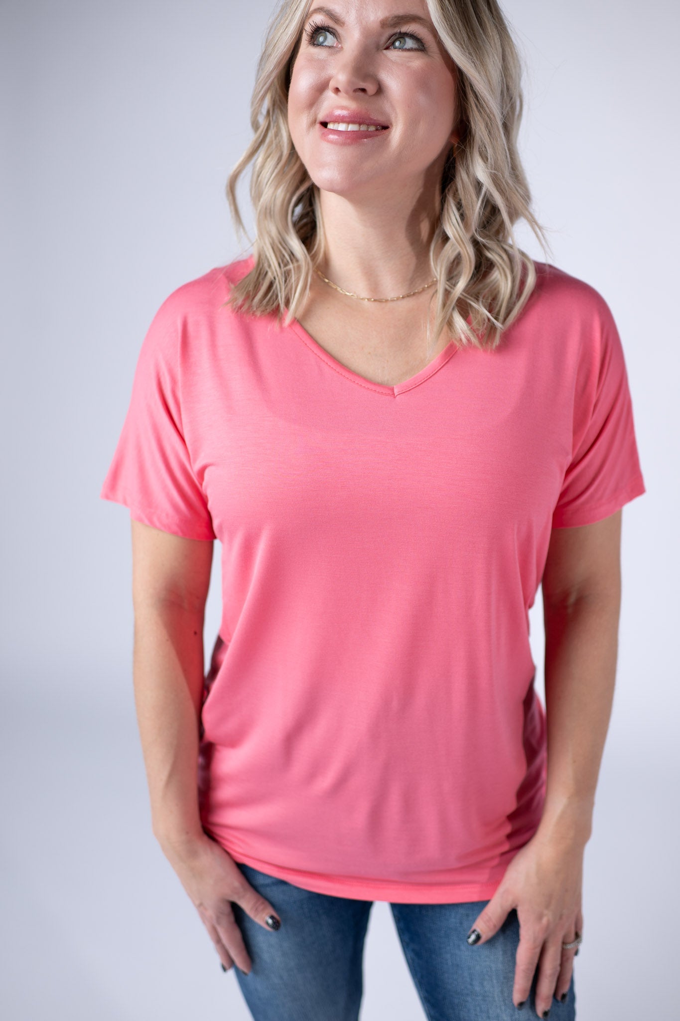 Michelle Mae Chloe Cozy Tee - Sun Kissed Coral